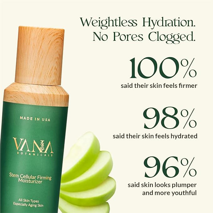 Stem Cellular Firming Moisturizer - Apple Stem Cells & Vegan Collagen - Anti-Aging Face/Neck Day & Night Cream - Firming, Hydrating, Wrinkle Repair - Improves Elasticity (1.69 fl oz)