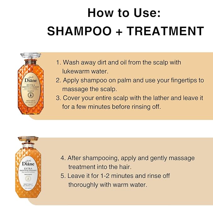 Moist Diane Keratin Shampoo and Conditioner Set for Frizzy Hair Women & Men, Organic Hair Care with Argan Oil & Keratin from Japan, Paraben & Sulfate Free, Extra SMOOTH & STRAIGHT, 30.4 Fl Oz