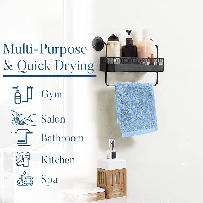 DAN RIVER 100% Cotton Washcloths 24 Pack Premium Quality Face and Body Cloth, Quick Dry Essential Towels for Bathroom, Hand, Kitchen & Cleaning, Baby Washcloths | 12X12 in | 400 GSM | M-Blue