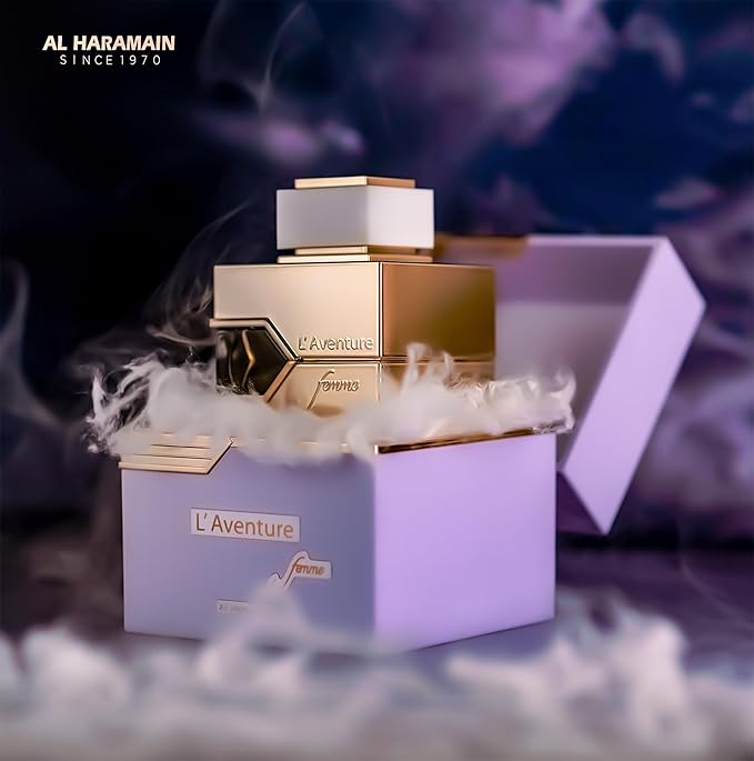 Al Haramain L'aventure Femme White - Arabian Perfume for Women - Floral Fruity Fragrance - Arabic Long Lasting Perfume - Eau De Parfum Spray - 3.3 oz EDP Spray