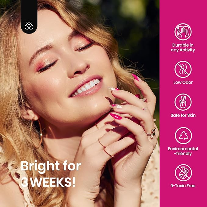 Beetles 6Colors Gel Polish Set- Deep Pink Green Blue Orange Gel Nail Polish Rainbow Hot Pink Nail Polish Boundless Energy Collection Holiday Nail Art Design, Soak Off Uv LED Gel Manicure DIY Home