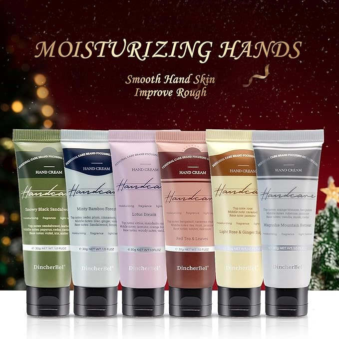 Skincare Hand Cream Gift Sets - 6 Pack Assorted Scented Travel Size Hand Lotion for Dry Skin, Mothers Day Gift, 1.0 oz/30 ml