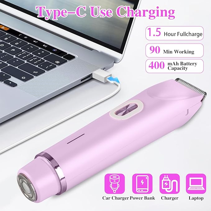 2025 New Bikini Shaver, Womens Shaver, Glowshave 2-in-1 Women's Body Shaver, Glow Shave Womens Body Shaver(Purple)