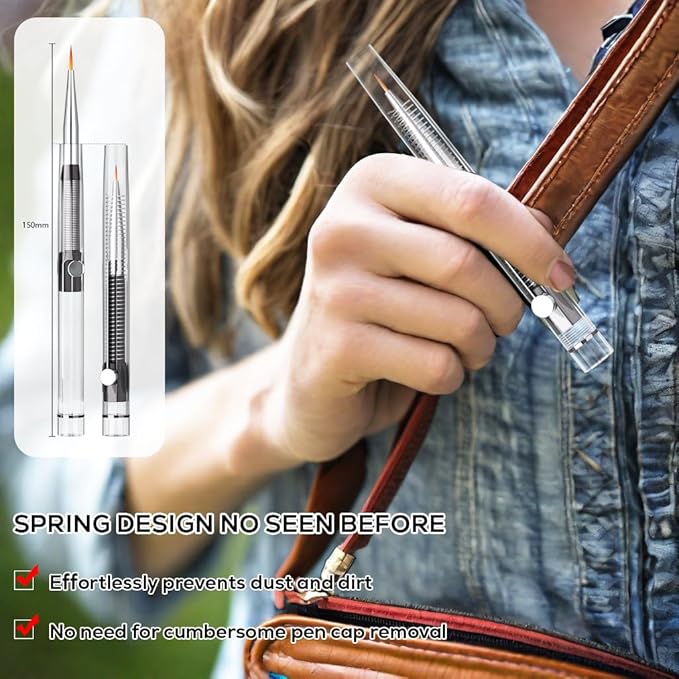 20PCS Nail Art Brushes Set, YIHUALE Push Contact Builder Nail Extension Gel Brush, Gel Polish Art Design Pen Painting Tools, Nail Art Liner Brush and Nail Dotting Pen for Salon, DIY (4+16PCS, White)