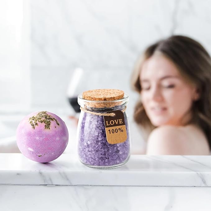 Birthday Gifts for Women, Lavender Bath Relaxing Spa Gift Set Basket Box, Women Birthday Unique Gift Ideas, Christmas Gifts for Women Mom Wife Girlfriend Daughter Friend Womens Gifts
