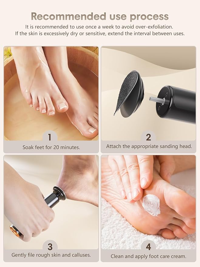 Electric Foot Callus Remover - 2 in 1 Cordless Electric Foot File Nail Grinder,Electric Callus Remover for Feet with 3 Modes,Dry Skin Remover for Feet (Black)