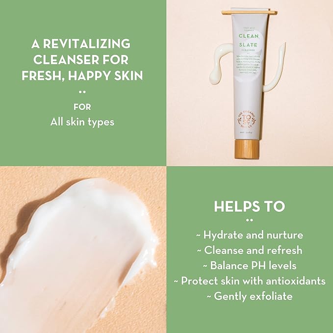 Facial Wash | Clean Slate by The Organic Skin Co. | Face Wash for Women and Men | Face Care | Exfoliating Face Wash with AHA | Gentle Face Cleanser for Acne Treatment | Natural Face Wash and Face Exfoliator | 3 Fl Oz