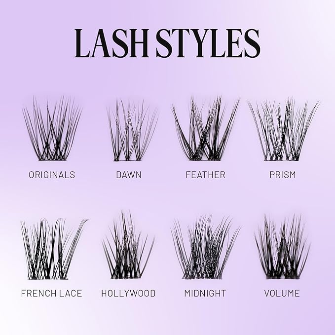 Lilac St - Volume Lashes - Dense & Dramatic Look - Tightly Packed Clusters - Reusable - Vegan & Cruelty Free - 12 mm