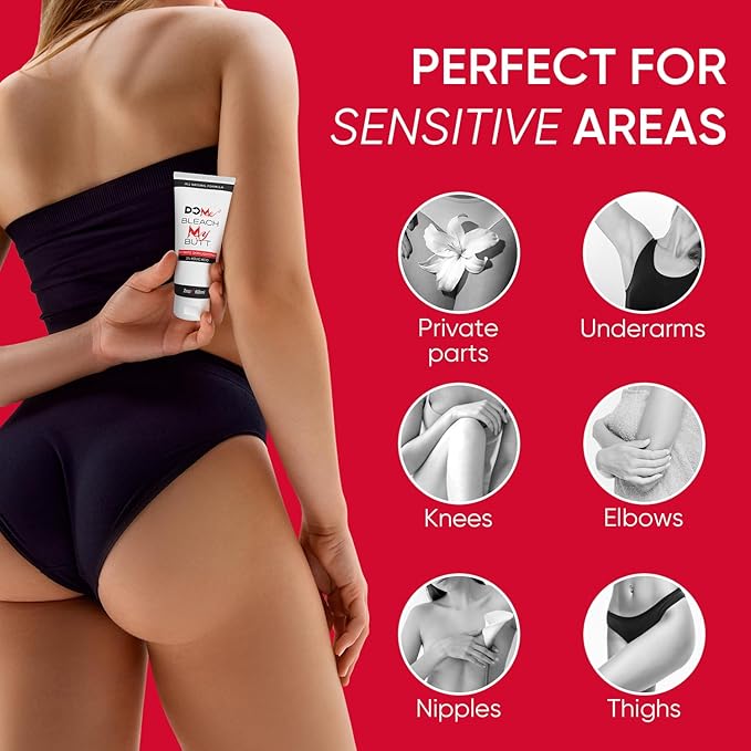 Premium Intimate Skin Lightening Cream - All Natural Formula for whitening Sensitive Areas - Natural Dark Spot Corrector for Private Parts, Underarm, Elbow, Knees - 3% Kojic Acid (2oz)