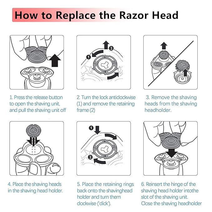 SH90 Replacement Rotary Heads Compatible with Philips Norelco 9000 Replacement Blades, for Norelco Series S9000 Prestige(S9xxx) 8000(S8xxx) Electric Razor Shaver, Upgrade SH90 Replacement Blades