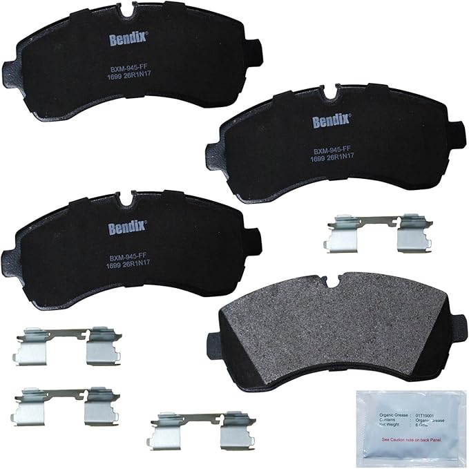 Bendix Priority1 CFM1699 Semi-Metallic Brake Pads for Select Models Dodge Sprinter 3500 Sprinter 2500 3500 Sprinter 1500 2500 3500 3500XD 4500 Crafter Van P30,W16,Workhorse Custom Chassis W42