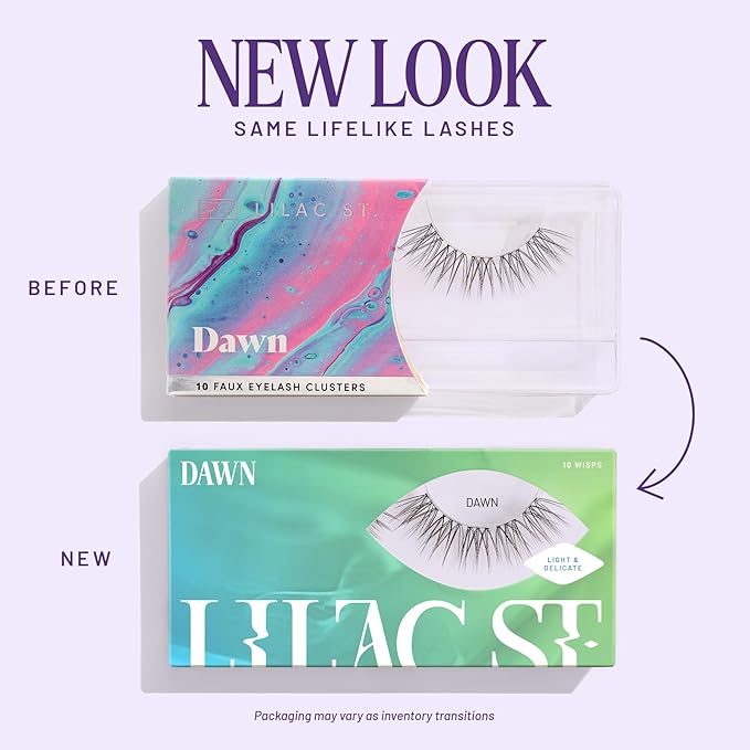 Lilac St - Dawn Natural Faux Eyelash Clusters (12mm) - Dynamic & Fluttery Volume - DIY Lash Extension Wisps - Lightweight & Lifelike - Lasts 10 Days - Women Founded, Cruelty Free, Vegan - 10 Lashes