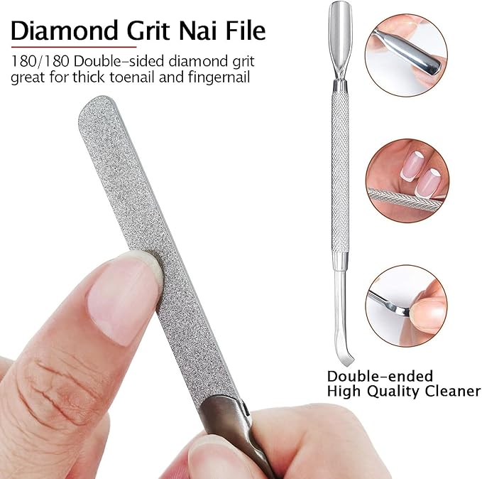 Long Handled Toenail Clippers for Seniors Thick Nails, Ultra Sharp Toe Nail Clippers for Men, Heavy Duty Stainless Steel, 5pcs Set