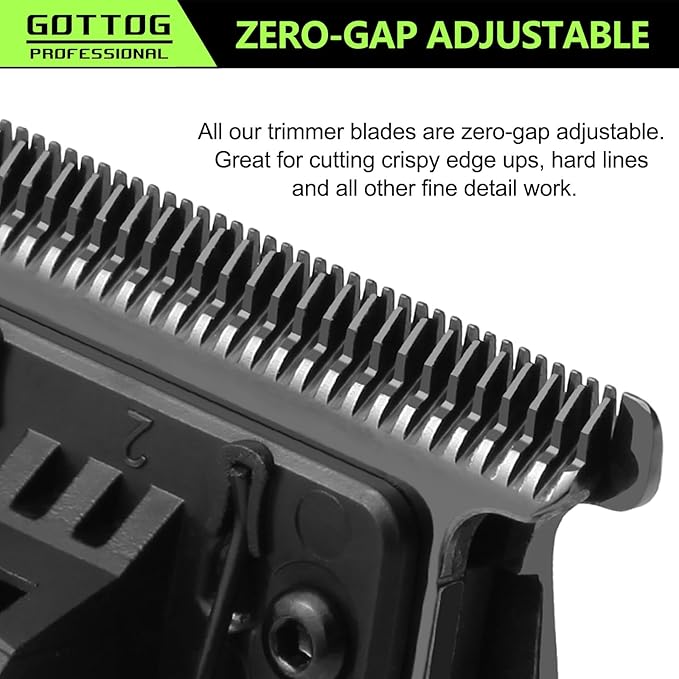 FX707BL Replacement Blades for All FX787 & FX726 Trimmers, GOTTOG FXBLUE Zero-Gapped Replacement Blades Compatible with BaByli*s* Trimmer Blades (FX707BL) - Blue