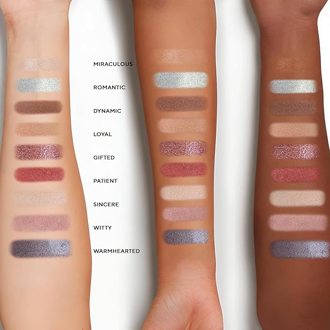 Mirabella True to You Metallic Eye Makeup Palette - 18 Colors of Talc Free Eyeshadow Primer Included & Highly Pigmented Eyeshadow Palette Kit w/Matte & Shimmer Shades - Buff