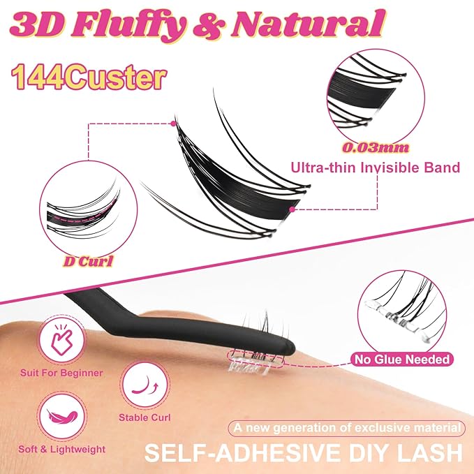Manga Lash Clusters 8-18mm Fairy Eyelash Clusters DIY Lash Extension 0.3mm Wispy Individual Cluster Eyelash Extensions, Wanna Be