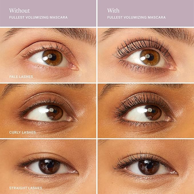 ILIA - Fullest Volumizing Mascara | Non-Toxic, Vegan, Cruelty-Free, Smudge + Flake-Free, Safe For Sensitive Eyes, For Fuller, Thicker, & Healthier Lashes (Full Size, 0.32 fl oz | 9.5 ml)