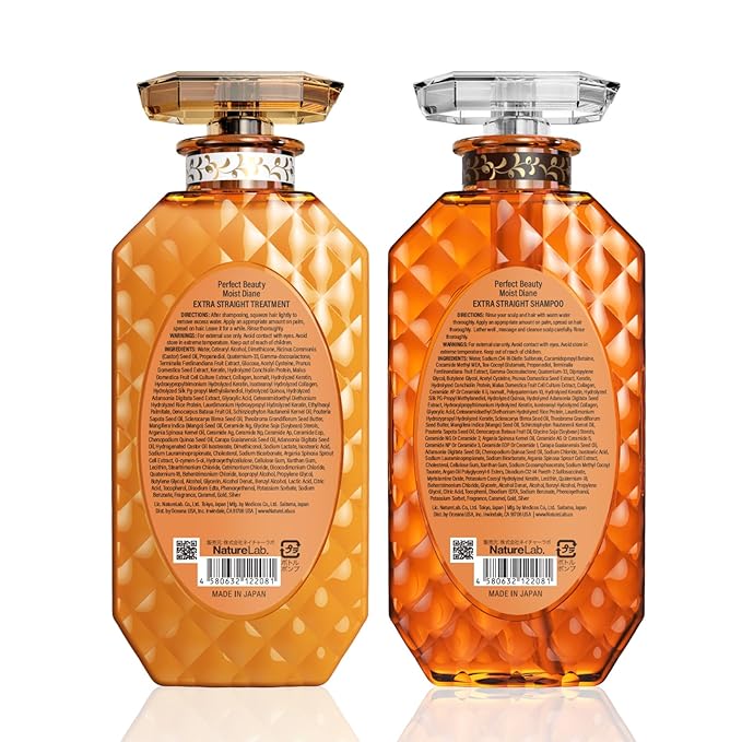Moist Diane Keratin Shampoo and Conditioner Set for Frizzy Hair Women & Men, Organic Hair Care with Argan Oil & Keratin from Japan, Paraben & Sulfate Free, Extra SMOOTH & STRAIGHT, 30.4 Fl Oz