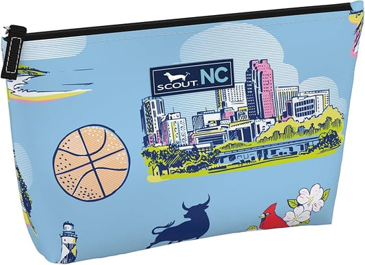 SCOUT Twiggy Makeup Bag, Slim Water-Resistant Pouch Zips Shut, Wipes Clean, Packs Easily