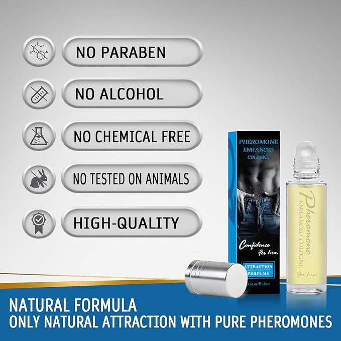 15 mL Pheromone Cologne for Men to Attract Women - Long-Lasting Scent Mens Colognes - Enhanced Confidence & Attraction Pheromone Infused Perfume for Men - Pheromones Hypnosis Men's Cologne