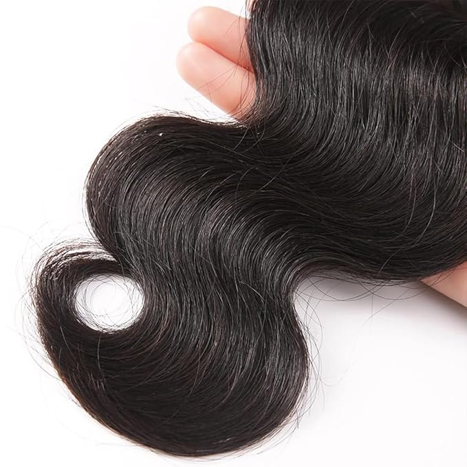 Cirvty 34 Inch Body Wave Bundle Human Hair 1 Bundles Body Wave Bundles 100% Unprocessed Brazilian Virgin Hair Bundles Double Weft Weave Bundles Human Hair Natural Black Color
