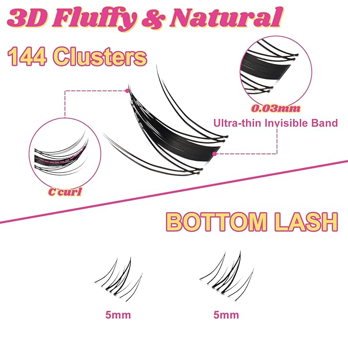 Manga Lash Clusters Kit 8-18mm Eyelash Clusters DIY Lash Extension Kit Waterproof Anime Lashes Ultra-Thin Invisible Band 0.3mm Individual Cluster Eyelash Extensions, California Sunset-Kit