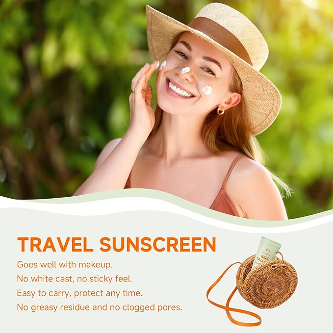 Tallow Sunscreen, Sunscreen for Face, Beef Tallow for Skin, Reef Safe Travel Sunblock Grass-Fed Natural for All Skin Type Deep Hydration Moisturizing Non Greasy Anti White Cast