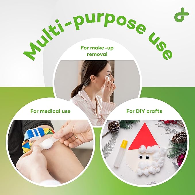 Dealmed Cotton Balls Soft Premium Conveniently Packed in Zip-Locked Bag, 300 Count (Pack of 1)