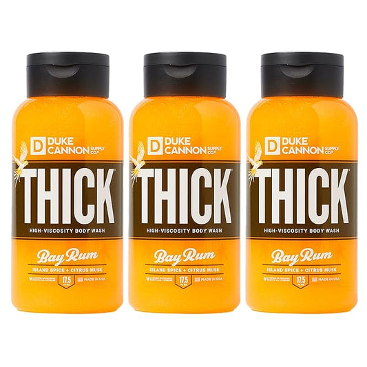 Duke Cannon Thick High Viscosity Body Wash For Men (Bay Rum, Pack of 3)