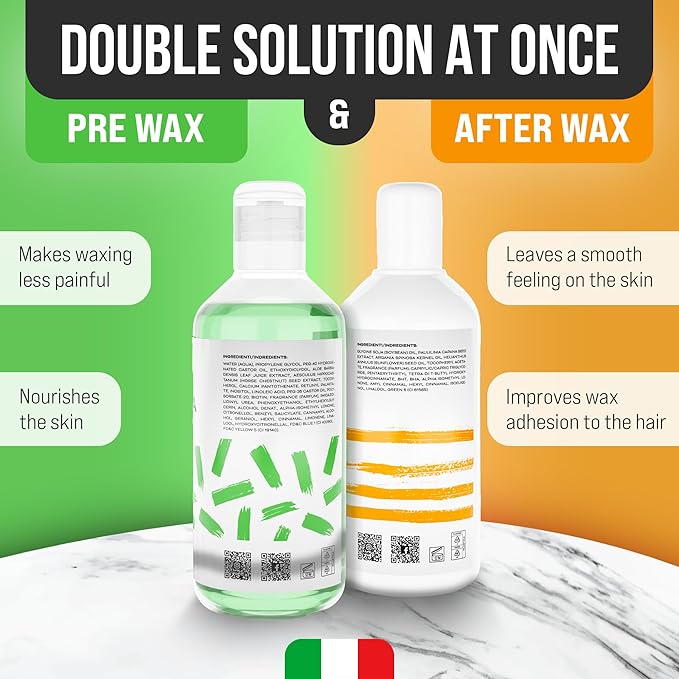 Bella Verde Pre and Post Waxing Care - Home Kit for Women and Men - Pack of 2 Pre & Post Wax Spray - Care for Brazilian Body Legs Eyebrows Face Lips Armpits