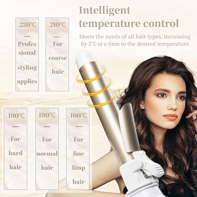 Automatic Curling Wand 28mm/1.1 inch Rotating Curling Iron with LED Display Fast Heating Wand for Short Long Hair Professional Hair Waver Styling Irons