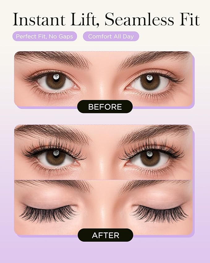 BEYELIAN Soft Magnetic Eyelashes, Reusable Magnetic Lashes with Applicator Natural Look No Glue Needed Comfortable & Secure Fit for All-Day Wear (1 Pair,SME04)