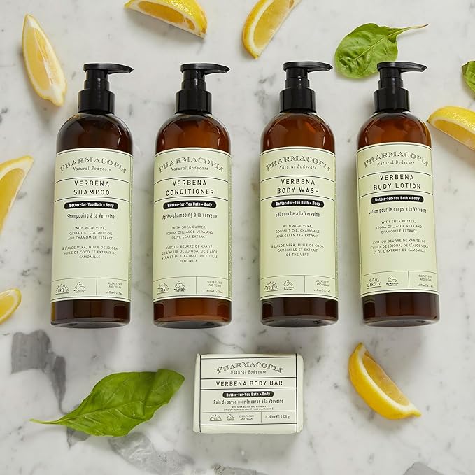 Pharmacopia Verbena Body Bar - Aromatherapy, Cruelty-Free & Vegan, Natural & Organic Soap with Moisturizing Shea Butter - Verbena Bar Soap with Orange, and Lemon Essential Oils, 4.4 oz, Pack of 3