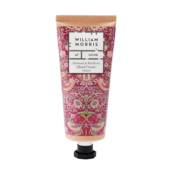 At Home Strawberry Thief Hand Cream | Leave Hands Soft & Cared For | Patchouli & Red Berry Scented | Strawberry Thief Print | Perfect Stocking Filler, 100ml
