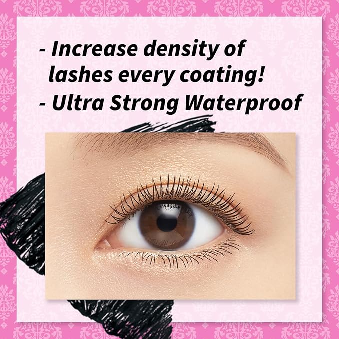 HEROINE MAKE by KISSME Mascara Duo Set | 2 Full-Size -Waterproof Volumizing Mascara Black,Defining Fiber Long-lasting False Eyelash Effect + Gentle Eye Makeup Remover for Waterproof Mascara