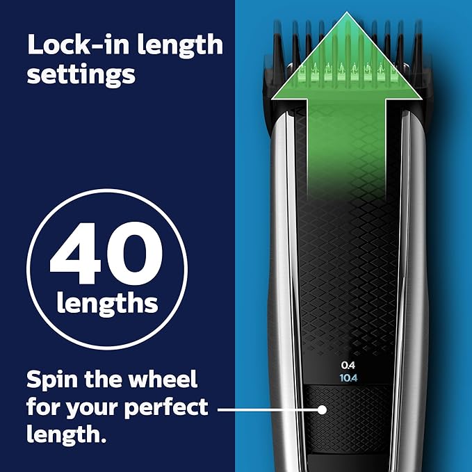 Norelco Philips Beard Trimmer and Hair Clipper Series 5500, Electric, Cordless, one Pass Beard Trimmer and Hair Clipper with Washable Feature for Easy Clean - No Blade Oil Needed - BT5511/49