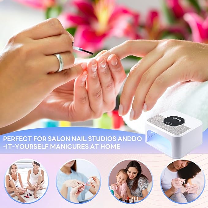 288W UV Light for Nails, UV Nail Lamp for Gel Nails, Diamond LED Nail Dryer for Gel Polish,Professional UV LED Nail Lamp, Fast Nail Curing Lamp 4 Time Setting & Auto Sensor for Salon & Home