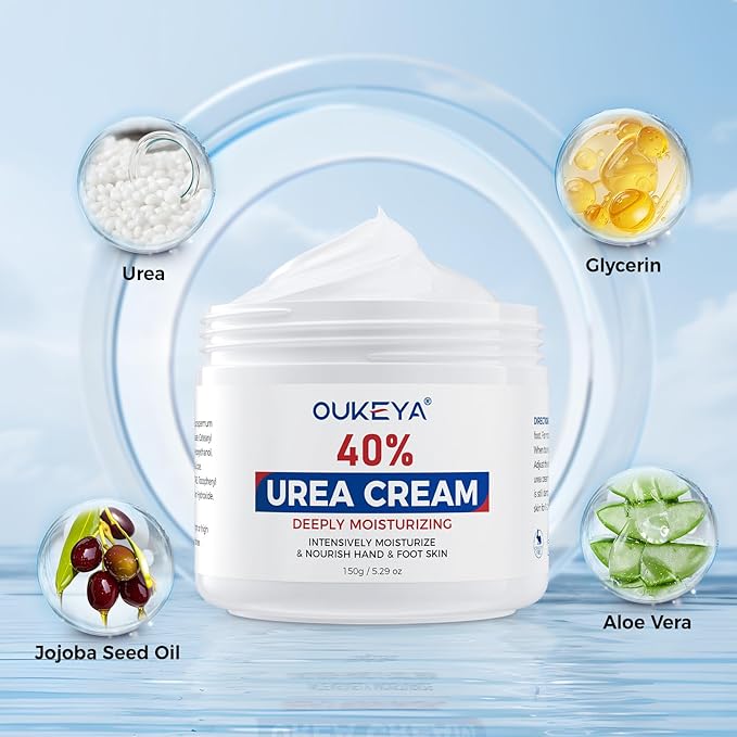 Urea Cream,NEW FORMULA Urea Cream 40 percent for Feet Maximum Strength,Dry Cracked Treatment Lotion for Knees & Elbows,Foot Dead Skin Cuticle Callus Remover Toenail Softener,5.29 oz 2 Packs
