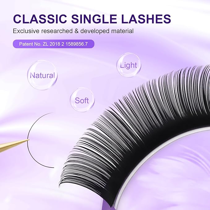 NAGARAKU Eyelash Extensions 0.10 mm D curl 14mm Premium Individual Classic Lashes Soft Natural Matte Black 16 rows Professional Beauty Salon Supplies