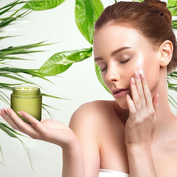 Norme 36 Pcs 4 oz Glass Jars with Lids Leakproof Round Airtight Empty Cosmetic Jars with Inner Liners Lid for Storing Lotions Powder Ointments Candle Making (Pea Green)