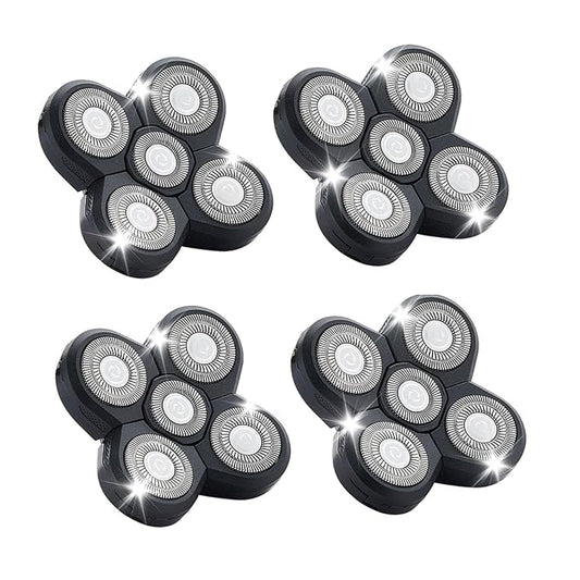 4PCS Shaver Replacement Blades,5 Head Shaver Heads for Bald Men,Head and Face Electric Razor Shaver Head