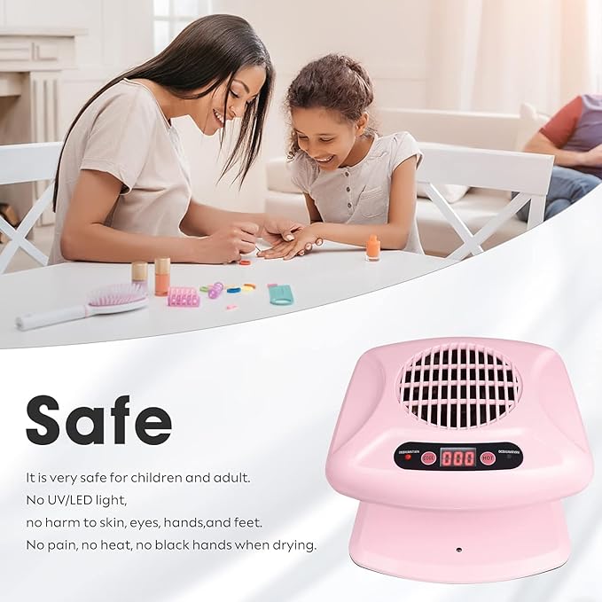 Air Nail Dryer, 300W Nail Art Blower with Automatic Sensor, Professional Air Nail Fan Blow Dryer for Both Hands and Feet, Nail Polish Drying Fan Manicure Tool for Home Salon