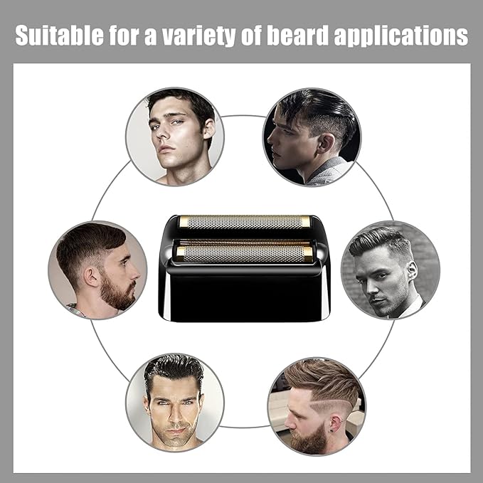 Shaver Replacement Foil and Cutters compatible with BaBylissPRO Barberology Double FXFS2 (2PC Black)
