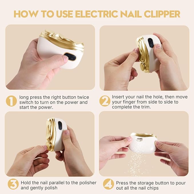 Electric Nail Clipper, Automatic Electric Nail Trimmer and Polisher for Adults Seniors, Intelligent Electric fingernail Clippers with Collector, Gift for Your Loves (Black)