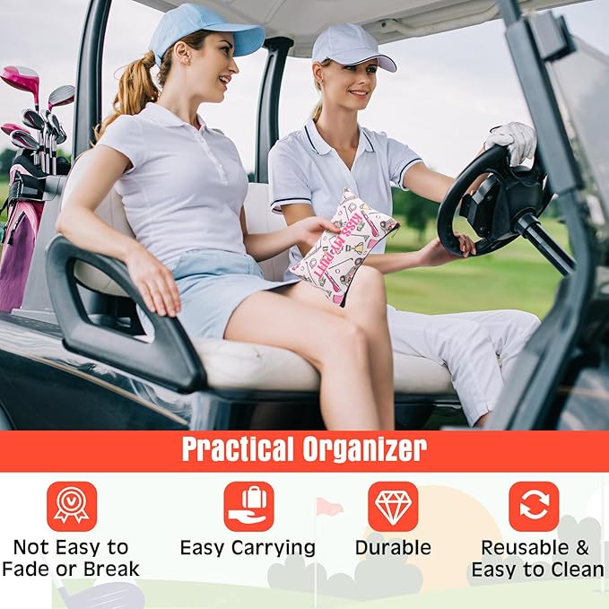 24 Pieces Makeup Bags Bulk Canvas Cosmetic Bags Purse Organizer Zipper Cosmetic Pouch Portable Travel Toiletry Pouch for Women Men Gifts, 7 x 4 Inch(Golf)