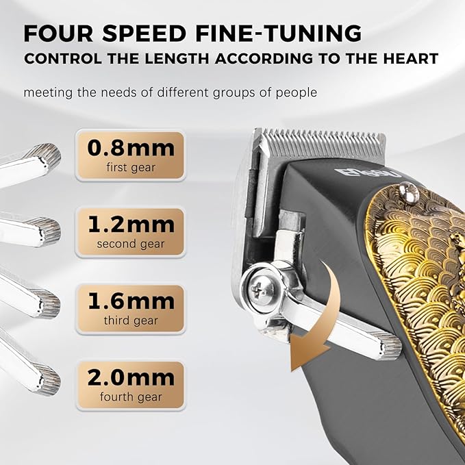 ENSSU Professional Hair Clippers for Men, Cordless Barber Clippers with Adjustable Precision Blades, LED Display, and 180-Minutes Runtime for Professional Barbers & Home Haircutting