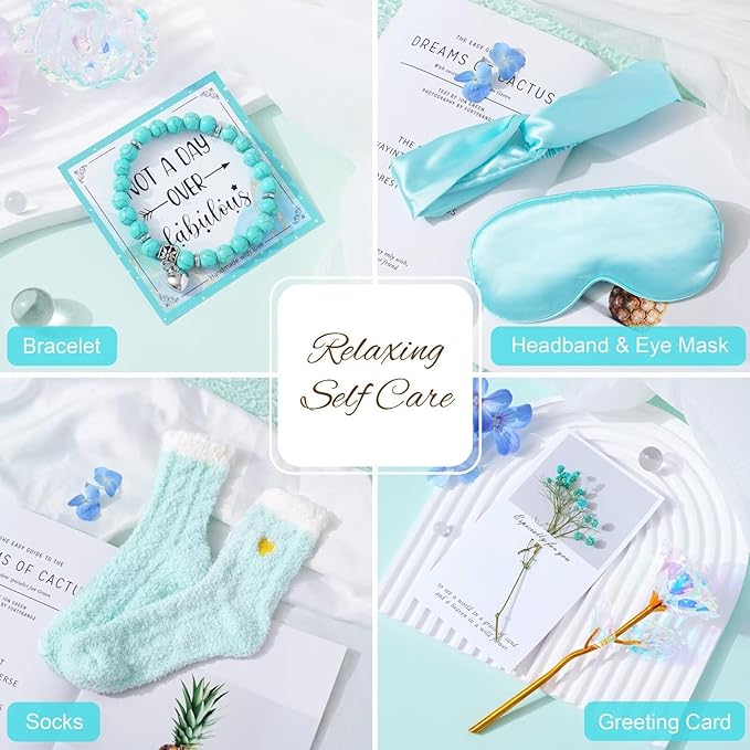 LUCOTIYA Birthday Gifts for Women Self Care Gifts Get Well Soon Gifts,Ocean Relaxing Spa Gift Basket Care Package with Blanket, Idea Thinking of You Gifts for Mom Her Best Friends Sister Wife