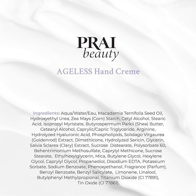 PRAI Beauty Ageless Hand Cream - Hand Lotion for Dry Hands And All-Skin Types - Nourishing Natural Formula Hand Lotion for Women
