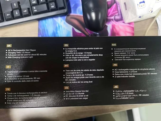 KEMEI Professional Hair Clippers for Men, Automatic Circular Hair Trimmer, Cordless Self-Haircut Kit with LED Display, KM-887 Silvery