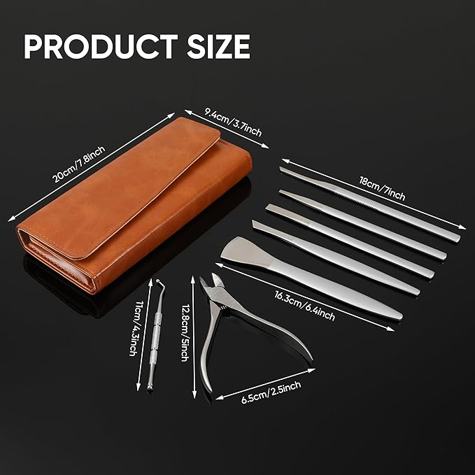 7 PCS Manicure Set,Pedicure Knife Set,Professional Pedicure Tool Toenail Grooming Kit, Pedicure Tool Kit,Top Notch Foot Blade, Sharp Toenail Clippers